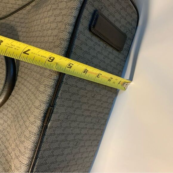 MONTBLANC  BROWN GRAY SIGNATURE BAG PVC LEATHER ITALY Excellent - Picture 16 of 16